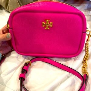 Tory Burch mini Miller pink leather crossbody